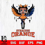 Syracuse Orange Anglel Black Fan Girl Betty Boop, Svg Eps Dxf Png File, Digital Download