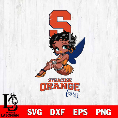 Syracuse Orange Beauty Black Fairy Betty Boop, Svg Eps Dxf Png File, Digital Download