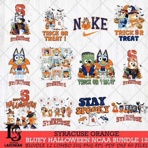 Syracuse Orange Bluey Halloween NCAA 12 SVG Eps Dxf Png File, Bundle NCAA svg, Digital Download, Instant Download