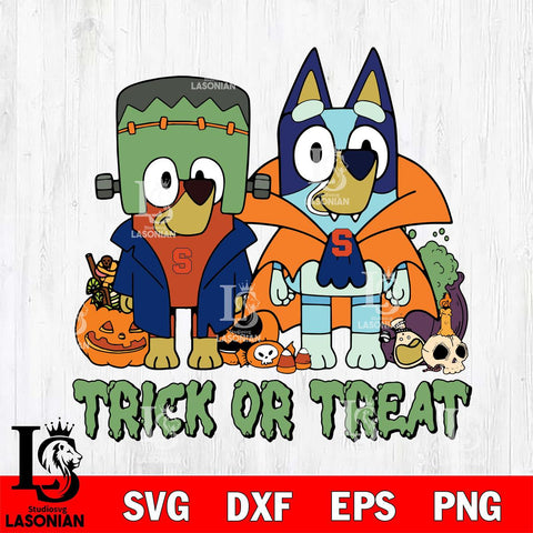 Syracuse Orange Bluey Halloween Trick or Treat Svg Eps Dxf Png File, Digital Download, Instant Download