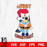 Syracuse Orange Bluey Merry Christmas Bluey Santa Claus Svg Eps Dxf Png File, Digital Download