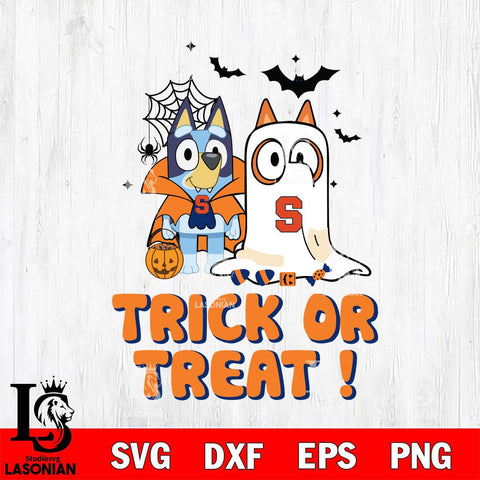 Syracuse Orange Bluey Trick or Treat Halloween Svg Eps Dxf Png File, Digital Download, Instant Download