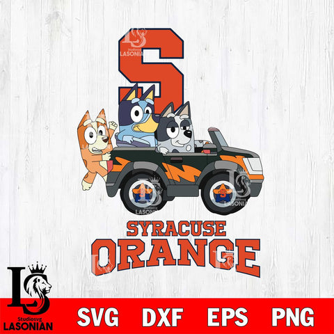 Syracuse Orange Bluey friends car Svg Eps Dxf Png File, NCAA svg, Digital Download, Instant Download