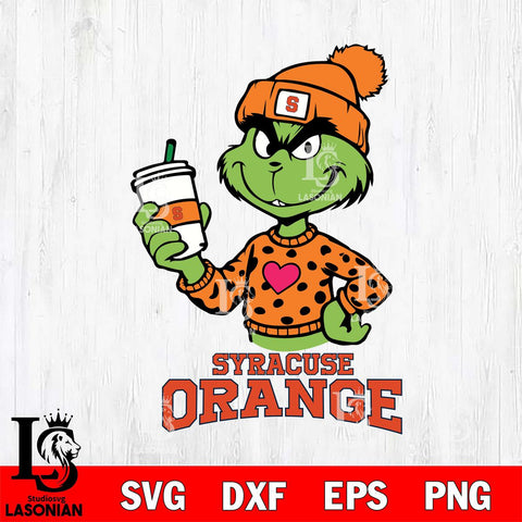 Syracuse Orange Boujee Grinch Heart Christmas Cut Files Cricut, Svg Dxf Eps Png file, Digital download , Silhouette