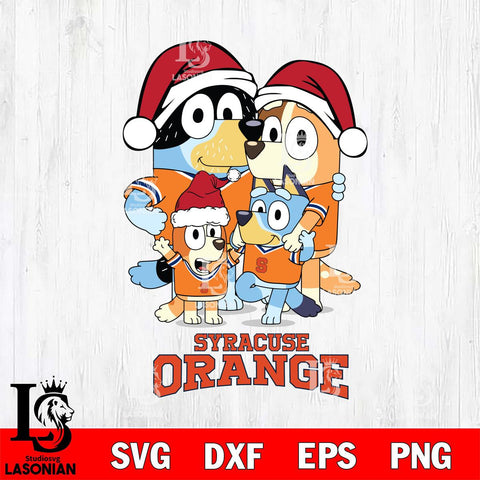 Syracuse Orange Christmas Bluey Family Sport Cut Files,Bluey Cricut,Christmas Svg , Bluey svg , Digital Download, dxf eps png pdf file