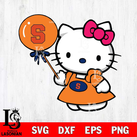 Syracuse Orange Cute Hello Kitty 2 Svg Eps Dxf Png File, Digital Download, Instant Download