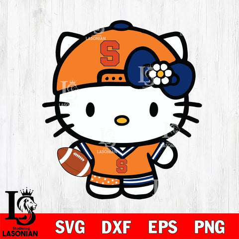 Syracuse Orange Cute Hello Kitty Football 10 Svg Eps Dxf Png File, NCAA svg, Digital Download, Instant Download