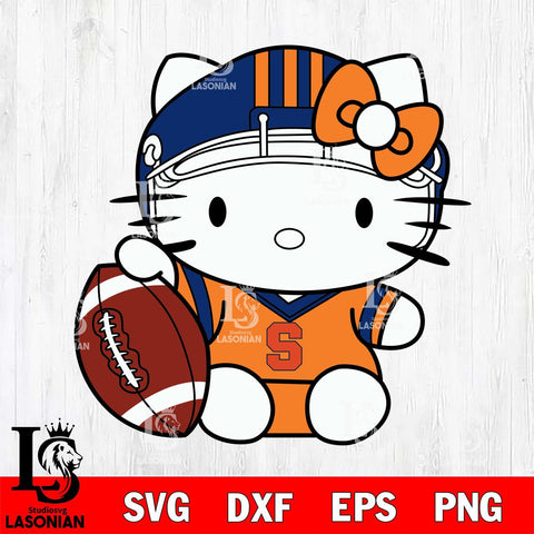 Syracuse Orange Cute Hello Kitty Football 5 Svg Eps Dxf Png File, NCAA svg, Digital Download, Instant Download