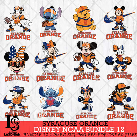 Syracuse Orange Disney NCAA Bundle Svg PNG 12 Svg Eps Dxf Png File, Digital Download