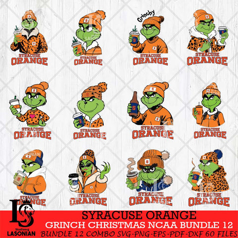 Syracuse Orange Grinch Christmas NCAA Bundle 12 Svg Eps Dxf Png File,Cricut files, Digital Download, Instant Download