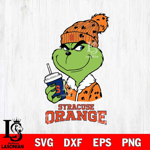 Syracuse Orange Grinch Cofffe Christmas Cut Files Cricut, Svg Dxf Eps Png file, Digital download , Silhouette