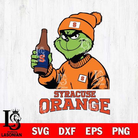 Syracuse Orange Grinch Drinking Beer Christmas Cut Files Cricut, Svg Dxf Eps Png file, Digital download , Silhouette