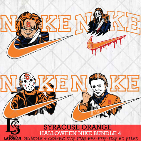 Syracuse Orange Halloween Nike NCAA Bundle 4 Svg Eps Dxf Png File, Digital Download, Instant Download