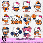 Syracuse Orange Hello Kitty Bundle 12 SVG Svg Eps Dxf Png File, Digital Download, Instant Download