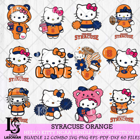 Syracuse Orange Hello Kitty Bundle 12 SVG Svg Eps Dxf Png File, Digital Download, Instant Download