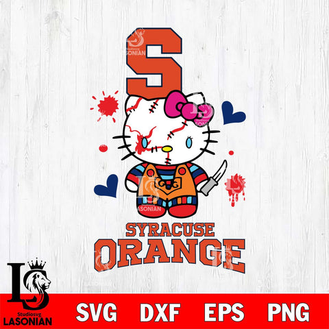 Syracuse Orange Hello Kitty Horror 2 Svg Eps Dxf Png File, Digital Download