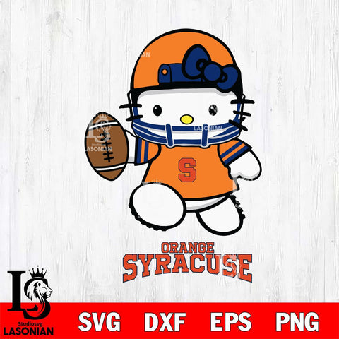 Syracuse Orange Hello Kitty NCAA 4 Svg Eps Dxf Png File, Digital Download, Instant Download