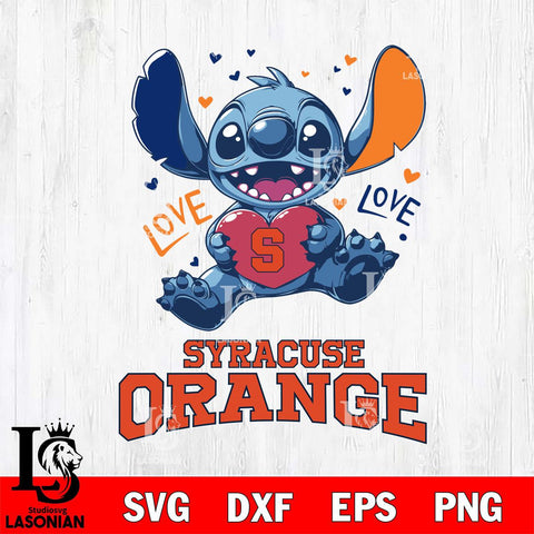 Syracuse Orange Love Stitch, Svg Eps Dxf Png File, Digital Download