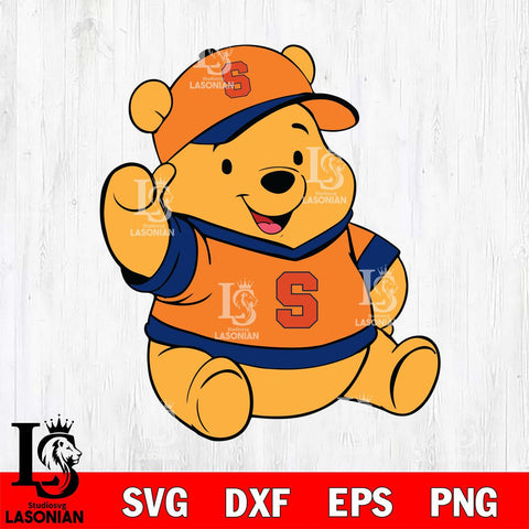 Syracuse Orange Pooh Bear Svg Eps Dxf Png File, NCAA svg, Digital Download, Instant Download