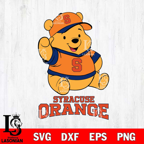 Syracuse Orange Pooh Bear Disney, Svg Eps Dxf Png File, Digital Download