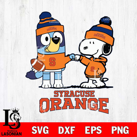 Syracuse Orange Snoopy & Bluey Football Svg Eps Dxf Png File,NCAA Svg Files,Chill Guy svg ,Digital Download ,Instant Download, Cricut File