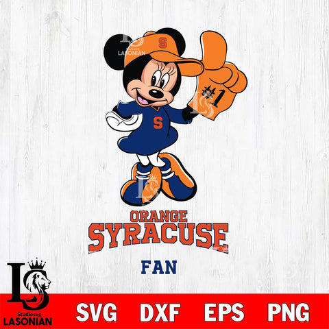 Syracuse Orange #1 Fan Minnie Mouse Svg Eps Dxf Png File, Digital Download, Instant Download