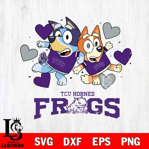 TCU Horned Frogs Bluey & Bingo 10 Svg Eps Dxf Png File, NCAA svg, Digital Download, Instant Download