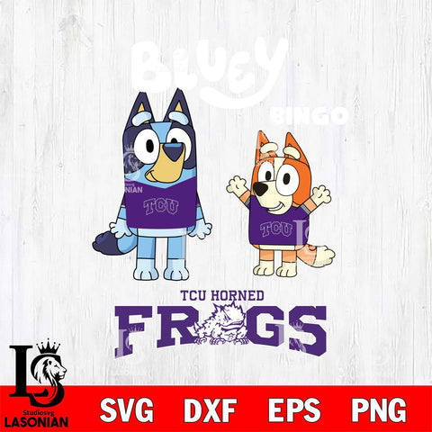 TCU Horned Frogs Bluey & Bingo 4 Svg Eps Dxf Png File, NCAA svg, Digital Download, Instant Download