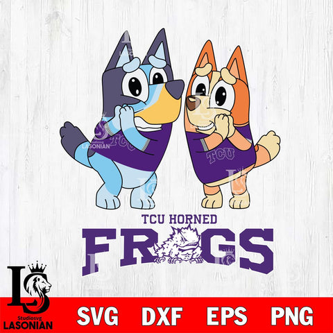 TCU Horned Frogs Bluey & Bingo 5 Svg Eps Dxf Png File, NCAA svg, Digital Download, Instant Download