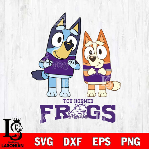 TCU Horned Frogs Bluey & Bingo 6 Svg Eps Dxf Png File, NCAA svg, Digital Download, Instant Download