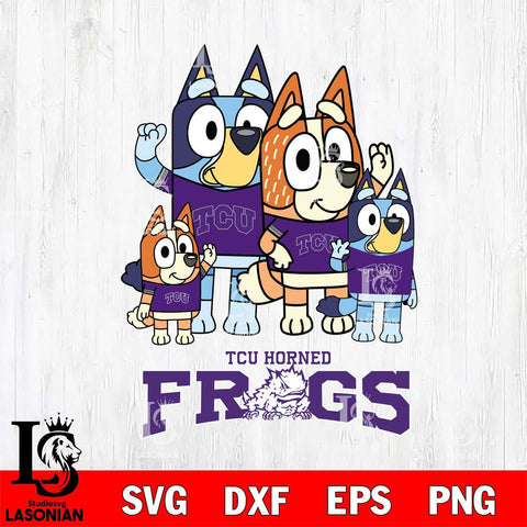 TCU Horned Frogs Bluey & Bingo 7 Svg Eps Dxf Png File, NCAA svg, Digital Download, Instant Download