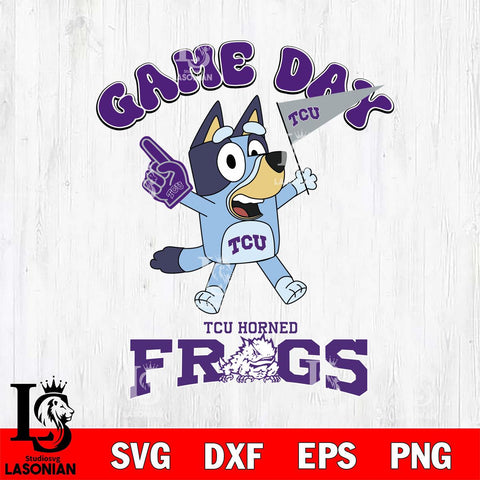 TCU Horned Frogs Bluey Game Day Svg Eps Dxf Png File, Digital Download, Instant Download