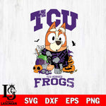 TCU Horned Frogs Bluey Halloween NCAA Svg Eps Dxf Png File, Digital Download, Instant Download