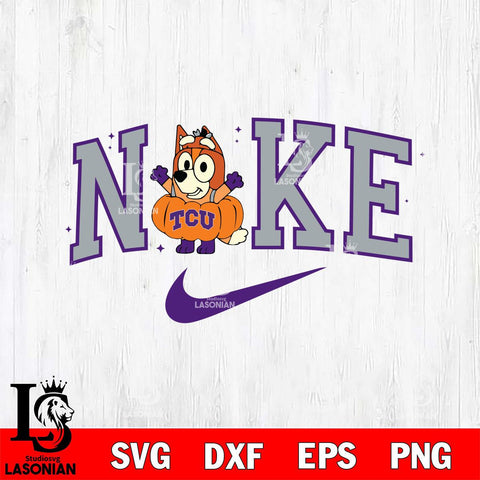 TCU Horned Frogs Bluey Halloween Nike NCAA Svg Eps Dxf Png File, Digital Download, Instant Download