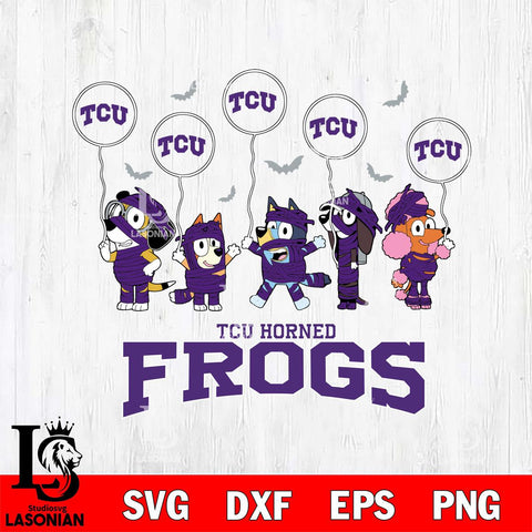 TCU Horned Frogs Bluey Halloween Spooky Svg Eps Dxf Png File, Digital Download, Instant Download