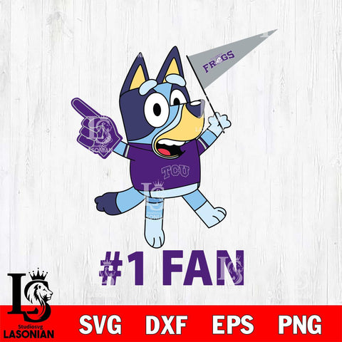 TCU Horned Frogs Bluey #1 Fan Svg Eps Dxf Png File,NCAA Svg Files,Bluey svg ,Digital Download ,Instant Download, Cricut File