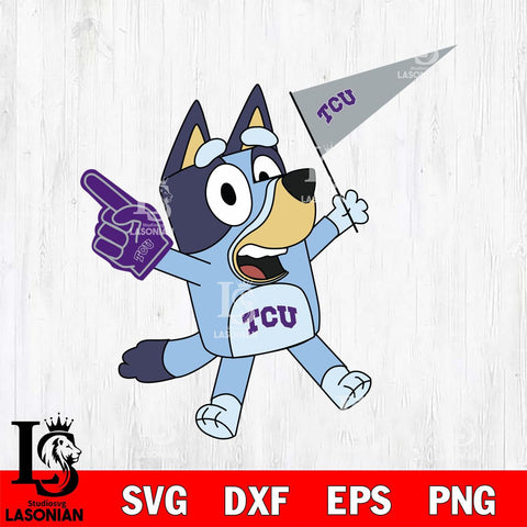 TCU Horned Frogs Bluey flag Svg Eps Dxf Png File, Digital Download, Instant Download