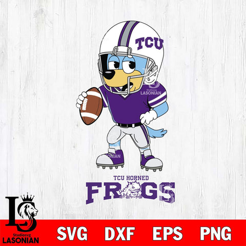 TCU Horned Frogs Bluey rugby Svg Eps Dxf Png File, Digital Download ,Instant Download, Cricut File