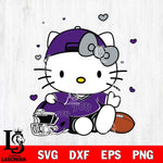 TCU Horned Frogs Cute Hello Kitty Football Svg Eps Dxf Png File, NCAA svg, Digital Download, Instant Download