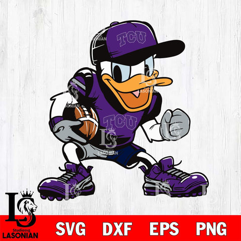 TCU Horned Frogs Donal Duck Svg Eps Dxf Png File, NCAA svg, Digital Download, Instant Download