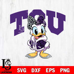 TCU Horned Frogs Fancy Daisy Duck Disney Svg Eps Dxf Png File, Digital Download, Instant Download