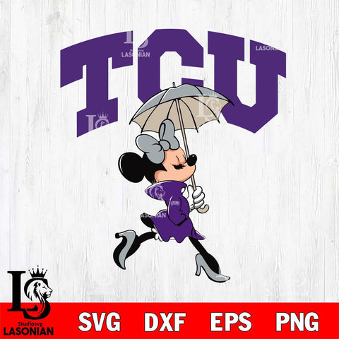 TCU Horned Frogs Fancy Minnie Svg Eps Dxf Png File, Digital Download, Instant Download