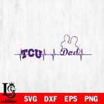 TCU Horned Frogs Father Heart Beat Svg Eps Dxf Png File, Digital Download, Instant Download