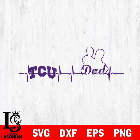 TCU Horned Frogs Father Heart Beat Svg Eps Dxf Png File, Digital Download, Instant Download