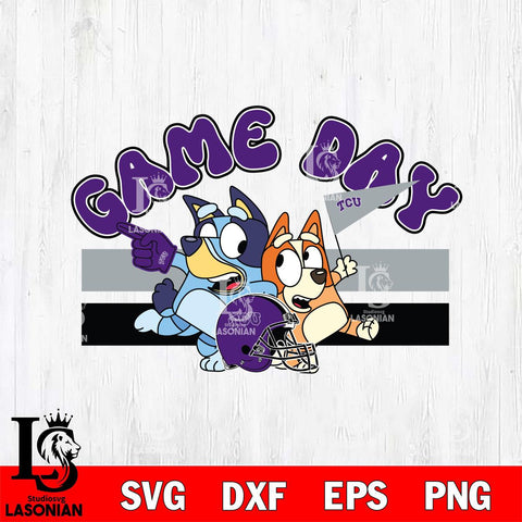 TCU Horned Frogs Game Day Bluey Svg Eps Dxf Png File, Digital Download, Instant Download