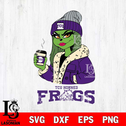 TCU Horned Frogs Girls Grinch Bougie Svg Eps Dxf Png File, Digital Download, Instant Download