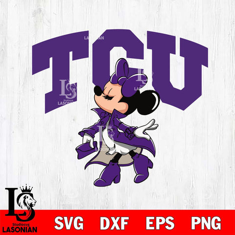 TCU Horned Frogs Glamorous Minnie Svg Eps Dxf Png File, Digital Download, Instant Download