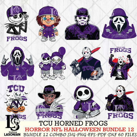 TCU Horned Frogs Halloween Bundle 12 SVG Svg Eps Dxf Png File, NCAA bundle svg, Digital Download, Instant Download