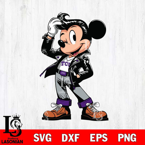 TCU Horned Frogs Handsome Mickey Mouse Svg Eps Dxf Png File, Digital Download, Instant Download