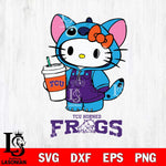 TCU Horned Frogs Hello Kitty Stitch Svg Eps Dxf Png File, NCAA svg, Digital Download, Instant Download